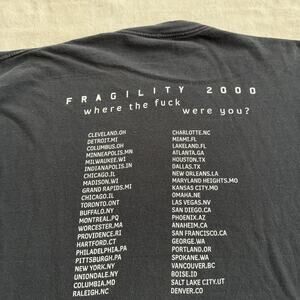Vintage 2000 Nine Inch Nails Fragility Tour Industrial Rock Reznor T-Shirt XL